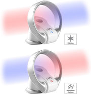 Ventilador sin aspas Sichler Haushaltsgeräte: Ventilador de mesa de 360° sin aspas y calefactor, oscilación, hasta 1100 W (ventilador con función de calefacción, sin hojas, mini)