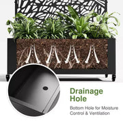 Jardinera MAYEERTY con enrejado de hierro, red negra, estilo 01, 72x47x16 pulgadas, juego de 3 piezas