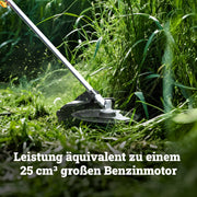Desbrozadora inalámbrica WG084E.9 40V, ancho de corte de 38 cm, diámetro de cuchilla de 25,5 cm, manillar doble, sistema de doble hilo, sin batería