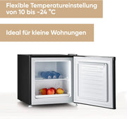 Mini refrigerador/congelador retro SEVERIN (31 l), congelador pequeño, mininevera con control de temperatura flexible, refrigerador de sobremesa, negro, GB 8880