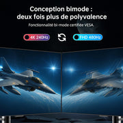 Monitor OLED 4K de 32 pulgadas KTC, monitor de PC para juegos de modo dual 4K a 240 Hz / 1080P a 480 Hz, tiempo de respuesta de 0,03 ms, FreeSync/G-Sync, HDR True Black 400, HDMI 2.1, DP 1.4, USB-C de 65 W, 3 USB-A 3.0, KVM