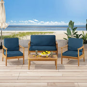 Set de conversación para exteriores de 4 plazas de madera de acacia Willowbrook de Christopher Knight Home