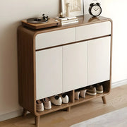 Mueble zapatero moderno de madera para recibidor, tamaño mediano