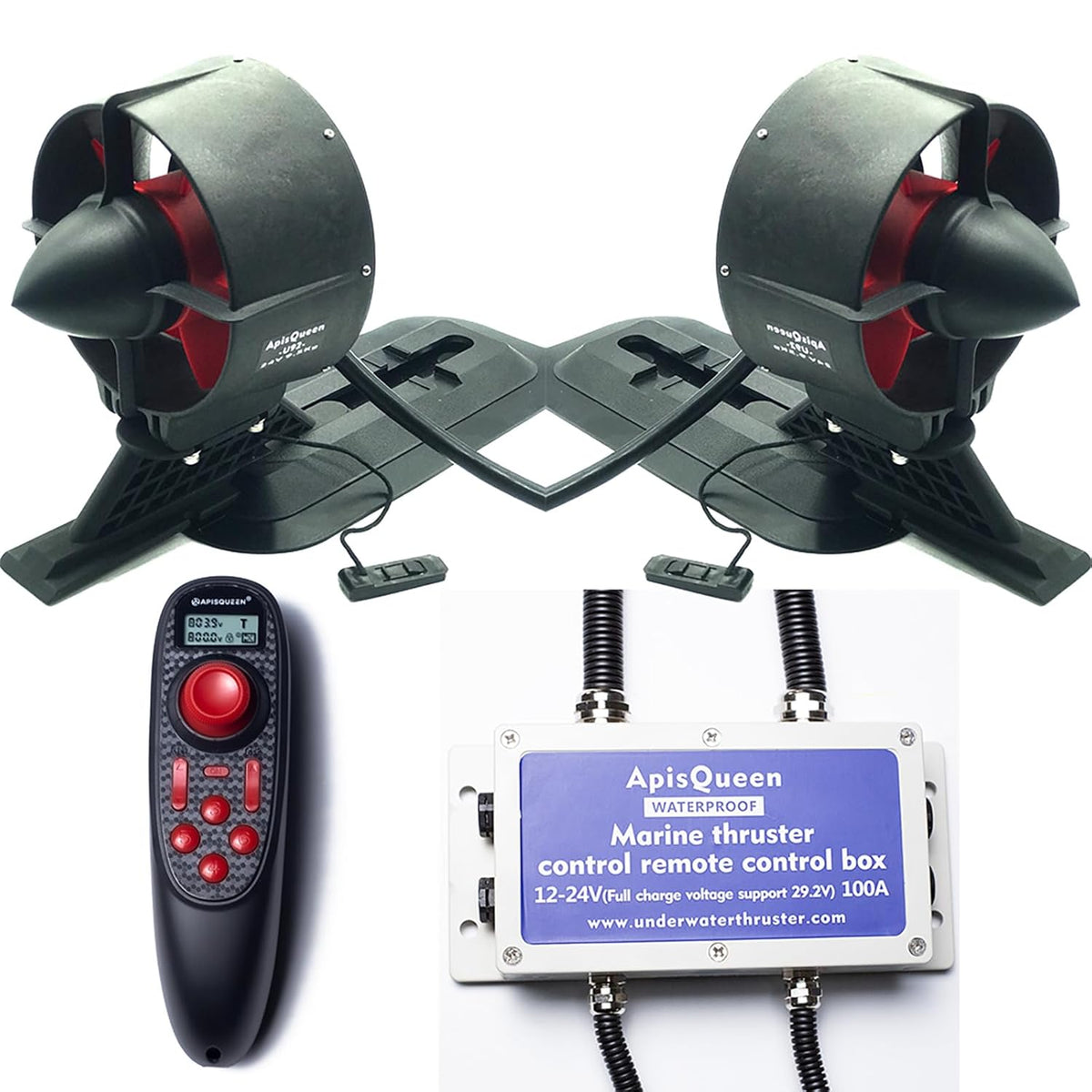 ApisQueen Conjunto de propulsor submarino U92 24 V 150 KV, con RC y ESC, motor sin escobillas de 18,4 kg, motor de pesca por curricán, para kayaks/botes inflables/tablas de remo
