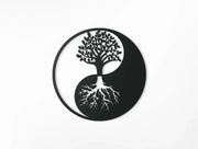 Decoración de pared redonda de madera en 3D Yin Yang | Decoración para el hogar espiritual