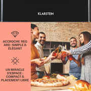 KLARSTEIN Mininevera para bebidas, frigorífico pequeño y silencioso, minibar para interiores, cervezas, vinos, camping, 3 niveles de refrigeración, cosméticos, 0-15 °C, 17 L