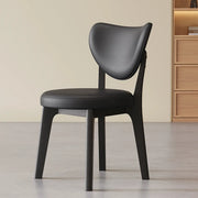 Silla de comedor sin brazos estilo wingback de piel sintética moderna