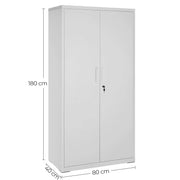 Armario archivador SONGMICS con puertas dobles y cerradura, 5 niveles y estantes ajustables, 80 x 40 x 180 cm