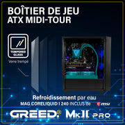 Greed® MK2 Pro - PC Gamer de gama alta - Intel Core i7-12700F + Nvidia Geforce RTX 5070 - Ordenador rápido + PC Gaming 4K - 4,9 GHz - 32GB RAM DDR4 - Refrigeración líquida - 1TB SSD - WLAN + W11 Pro