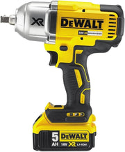 Atornillador de Impacto 1/2" Brushless XR 18V 5Ah Li-ion - DCF899P2-QW - Atornillador de Impacto sin Cable con Maletín TSTAK, Cargador, 2 Baterías de 5 Ah - Perno M20 - 3 Velocidades (0-400/1200/1900 rpm)
