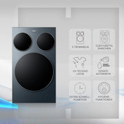 Lavadora Haier MultiWash 10+1+1kg I 3 tambores I Clase energética A, 1.400 rpm, motor inverter, programa automático, higiene UV, dosificación automática, Aquastop I HAMQD 410CBL9GN-84