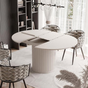 Mesa de comedor redonda extensible 120 ø - 160 cm, mesa de comedor redonda ovalada extensible, mesa de comedor - mesa de cocina