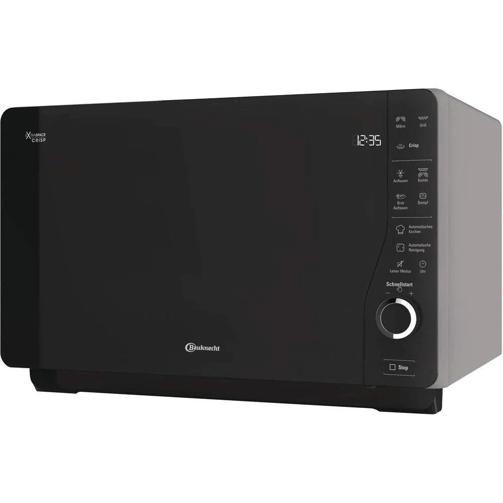 Microondas Bauknecht ExtraSpace Crisp MW 427 SL con grill, sin plato giratorio, 800 W, 1000 W, 25 L, función de cocción al vapor, AutoClean