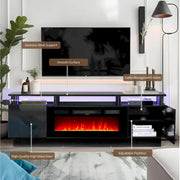 Mueble para TV de 70" con chimenea de 36" y estantes ajustables
