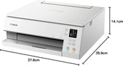 Impresora multifunción de inyección de tinta a color Canon PIXMA TS6350a DIN A4 (impresora fotográfica, escáner, copiadora, OLED, 4.800x1.200 ppp, USB, WLAN, 5 tintas independientes, impresión a doble cara, 2 bandejas de papel), negro