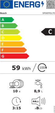 Lavavajillas inteligente Bosch Serie 2 SPV2IKX10E, totalmente integrable, 45 cm de ancho, cesta para cubiertos, secado extra con solo pulsar un botón, InfoLight punto de luz rojo en el suelo, protección AquaStop contra daños por agua, blanco