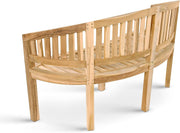 Banco tipo plátano SAM de 3 plazas, banco de madera de teca, banco de jardín de 150 cm, de madera maciza, para jardín y balcón