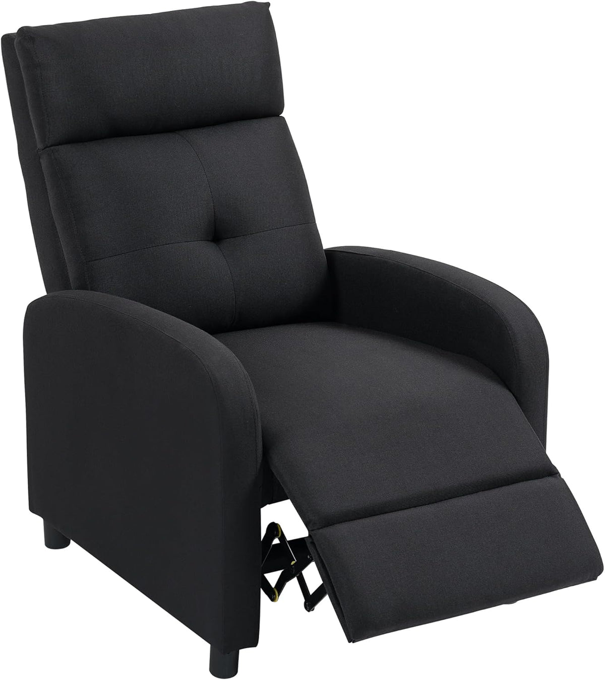 Sillón relax HOMCOM, sillón de televisión con función reclinable, sillón de TV con aspecto de lino, sillón reclinable acolchado con muelles ensacados, sillón de descanso con capacidad de hasta 150 kg para sala de estar, negro