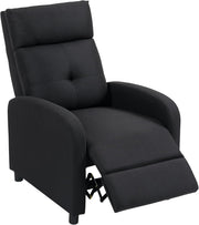 Sillón relax HOMCOM, sillón de televisión con función reclinable, sillón de TV con aspecto de lino, sillón reclinable acolchado con muelles ensacados, sillón de descanso con capacidad de hasta 150 kg para sala de estar, negro