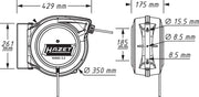 Enrollador de cable 9040D-2.5 20 m para 230 V CA con guía automática y rebobinado con freno