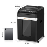 Destructora de papel bonsaii AutoFeed 200 hojas P4 microcorte 60 min, depósito extraíble de 31 L, silenciosa 58 dB C283