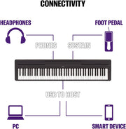 Piano digital Yamaha P-45 con 88 teclas – Compacto y transportable – Ideal para principiantes – Negro
