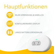 Monitor de calidad del aire View Plus: radón, partículas finas, CO2, COV, temperatura, humedad, presión atmosférica, Smart Home, WiFi