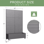 Jardinera con enrejado MAYEERTY Gris hierro, estilo clásico con persianas, 72x35x16 pulg., juego de 3 piezas