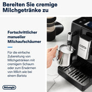 Cafetera superautomática De'Longhi Rivelia EXAM440.55.W con sistema de leche LatteCrema, recipiente de granos intercambiable, 16 bebidas de café y leche con solo tocar un botón, función Extra-Shot, pantalla táctil de 3,5 pulgadas, color blanco