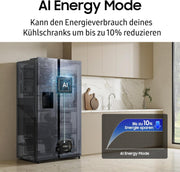 Frigorífico americano Samsung RS90F67BETEF, nevera con congelador AI, 178 cm, 614 l, dispensador de hielo/agua con depósito, Family Hub, modo AI Energy y control por voz, aspecto de acero inoxidable