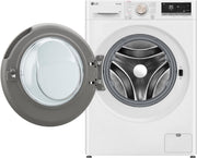 LG F4WV7080, Clase A, lavadora de carga frontal 8 kg, 1400 rpm, AI Direct Drive, Wi-Fi, limpieza profunda con vapor, gran capacidad, TRIPLE A, puerta exterior de cristal templado, 62 x 60 x 85 cm, blanco