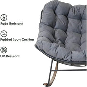 Mecedora gigante para patio, silla tipo huevo estilo libre para interior y exterior con cojín tapizado, silla moderna para jardín, patio trasero