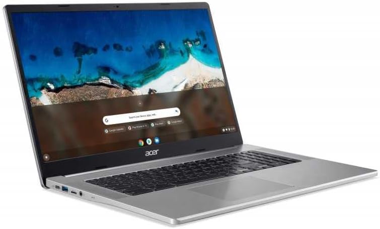 ACER Chromebook 317 CB317-1H-C7TP Ordenador portátil 17,3'' Full HD, PC portátil (Intel Celeron N4500, RAM 8 GB, 128 GB eMMC, Intel UHD Graphics, Chrome OS), Portátil Gris Plateado