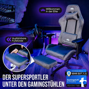Silla gaming ergonómica con reposapiés 150 kg reposabrazos 4D espuma viscoelástica ruedas silenciosas antracita