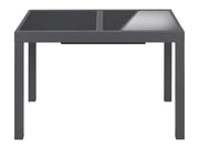 Conjunto de aluminio "Houston", 9 piezas: mesa extensible y 8 sillas de respaldo alto, gris
