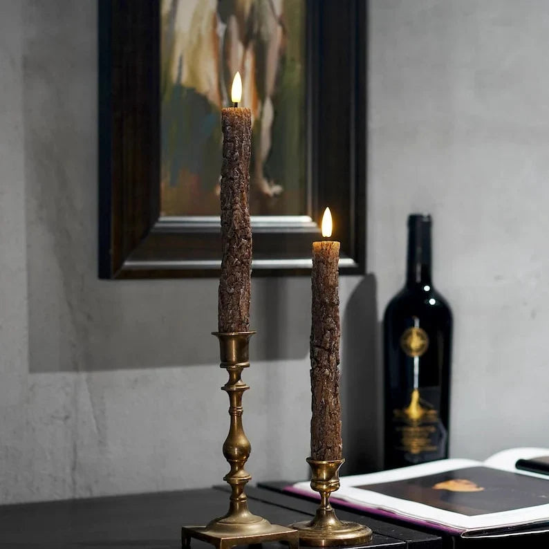 Set de 2 velas sin llama Dark Academia, velas LED góticas, decoración de ambiente, luces de vela envolventes con efecto parpadeante