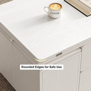 Mesa de centro elevable y plegable con 4 taburetes y almacenamiento