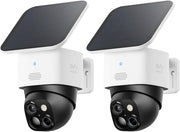 Cámara de seguridad solar eufy Security SoloCam S340, cámara de vigilancia WiFi inalámbrica para exteriores, vigilancia 360° 3K, sin puntos ciegos, Wi-Fi 2,4 GHz, sin cuotas mensuales, compatible con HomeBase 3, paquete de 2