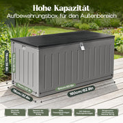 Olsen & Smith Caja de almacenamiento XXL 830L, baúl de jardín con tapa grande, caja impermeable para cojines, armario de jardín para cojines y cajas de almacenamiento para jardín, balcón, terraza, color antracita, caja para paquetes