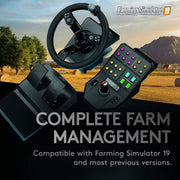 Logitech G Saitek Farm Sim Controller, paquete para Farming Simulator que consta de volante, consola de control, pedales de acelerador y freno, rango de giro de 900°, más de 38 botones, conexión USB, PC/Mac - Negro