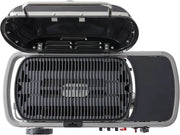 Barbacoa de gas portátil Traveler con soporte plegable y ruedas, quemador de 3,8 kW, superficie de cocción de 2065 cm² y termómetro en la tapa