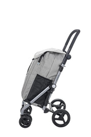 Carro de la compra Carlett de 4 ruedas plegable, bolsa extraíble de gran capacidad 53L / 15kg y bolsa térmica de 10L, manillar ajustable, freno de seguridad, convertible en 2 ruedas, Classic Duo, blanco