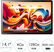 Logicom - Tab XL 14 - Tablette 14" Android 14 - Octa-Core 1.6Ghz - 128Go