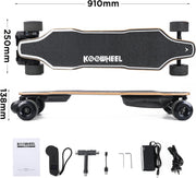 Patineta eléctrica con control remoto OLED, motor dual de 2000 W, 45 km/h máx., autonomía de 30 km, resistente al agua IPX4
