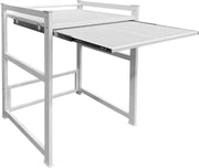 Estantería para lavadora QUICK STAR 74x65x111 cm con bandeja extraíble, color blanco, estante de pie, organizador de almacenamiento para secadora y baño