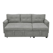 Sofá seccional reversible convertible con cama extraíble, chaise longue con almacenamiento oculto y patas duraderas