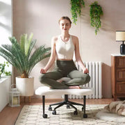 Silla de oficina ergonómica con diseño cruzado Pinmoco, silla de meditación con altura ajustable, giro de 360°, soporte lumbar, silla de trabajo y de oficina, silla para TDAH