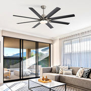 Ventilador de techo Sofucor de 132 cm con luz, ventilador de techo silencioso con luz y control remoto, CC, 8 aspas, 3 temperaturas de color, temporizador, 6 velocidades, modo verano e invierno para salón