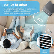 Enfriador de aire portátil Pro Breeze de 5 L, ventilador, humidificador, 3 velocidades, oscilación automática, temporizador, mando a distancia: enfriador de aire evaporativo móvil y potente