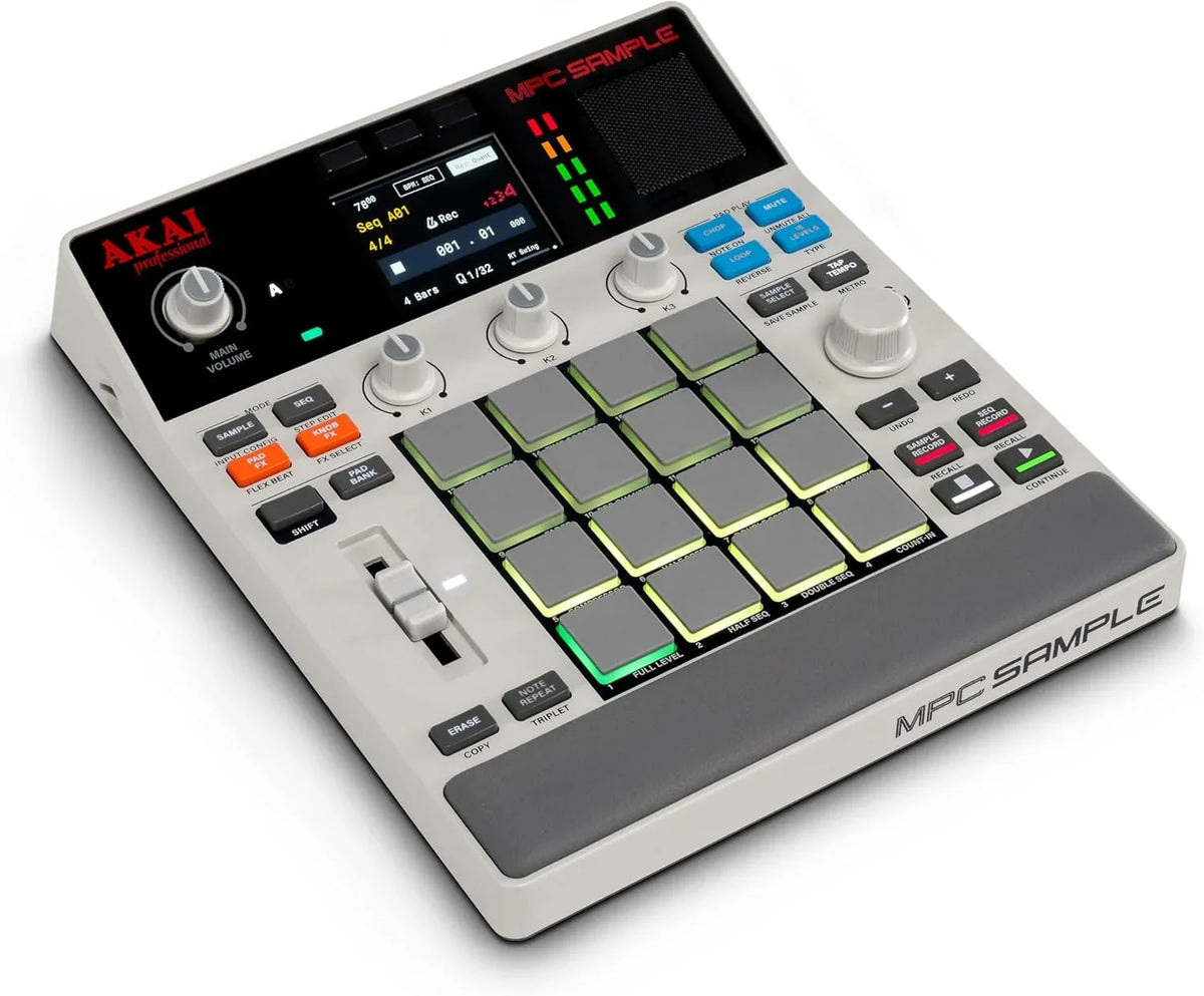 Muestreador MPC, sampler, secuenciador, procesador de efectos MPCSAMPLE con batería, USB-C, altavoz, micrófono y 16 pads